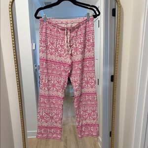 Vineyard Vines Pink and White Fair Isle PJ Pants